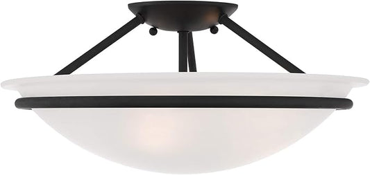 Livex Lighting 4824-04 Newburgh 3-Light Ceiling Mount, Black