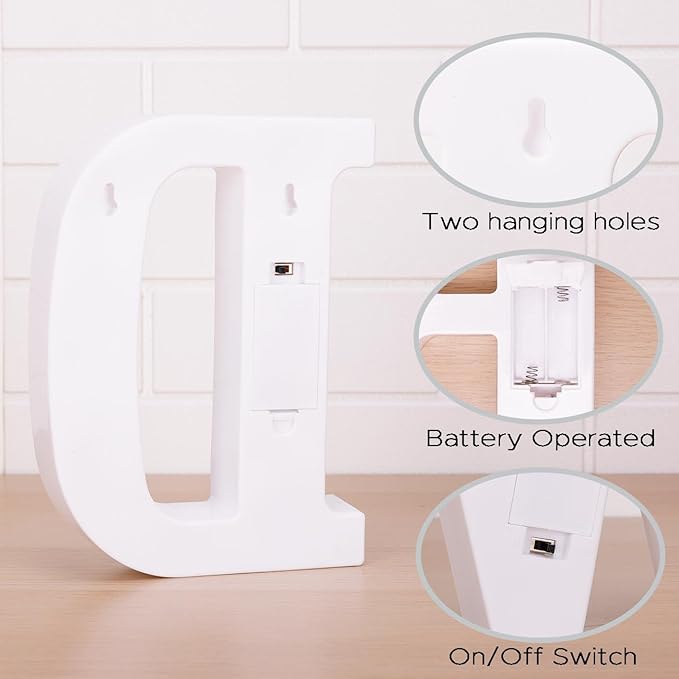 DyingSwan Small Led Marquee Letters, Light Up Letters, 8.58 Inch Led Letter Lights, Battery Powered Lighted Sign for Table, Party, Birthday, Christmas Decor (Letter D)