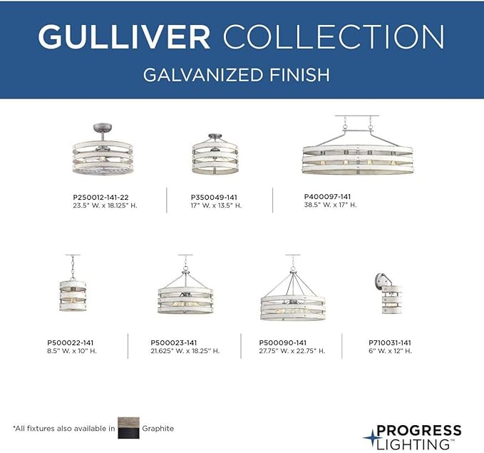 Gulliver Collection 4-Light Coastal Pendant Light Galvanized