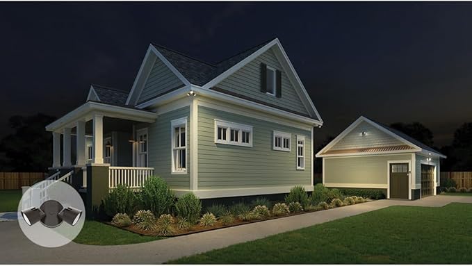 Lithonia Lighting HomeGuard 2-Light LED Outdoor Flood Lights, Wall or Ceiling Mount Outdoor Lights, 4000K Cool White, Round Heads, Dark Bronze, 2-Pack (HGX LED 2RH 40K 120 DDB CP2 M2)