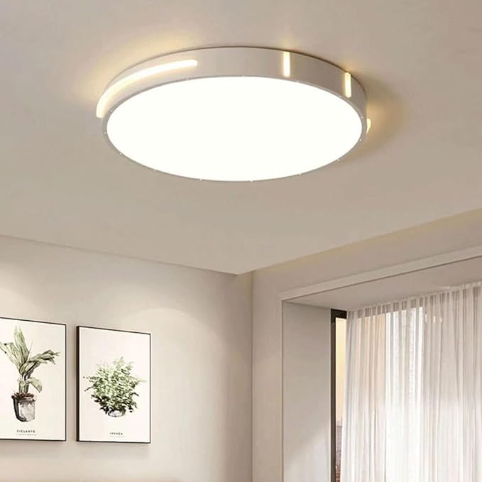 Modern Minimalist Ceiling Lamps Metal and Acrylic Flat Lighting Black and White Circular Ceiling Lights Suitable for Bedrooms and Study Rooms