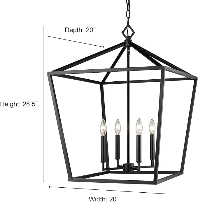 ML Lighting 4 Light Pendant-30 Inches Tall and 20 Inches Wide-Satin Nickel Finish -Traditional Installation