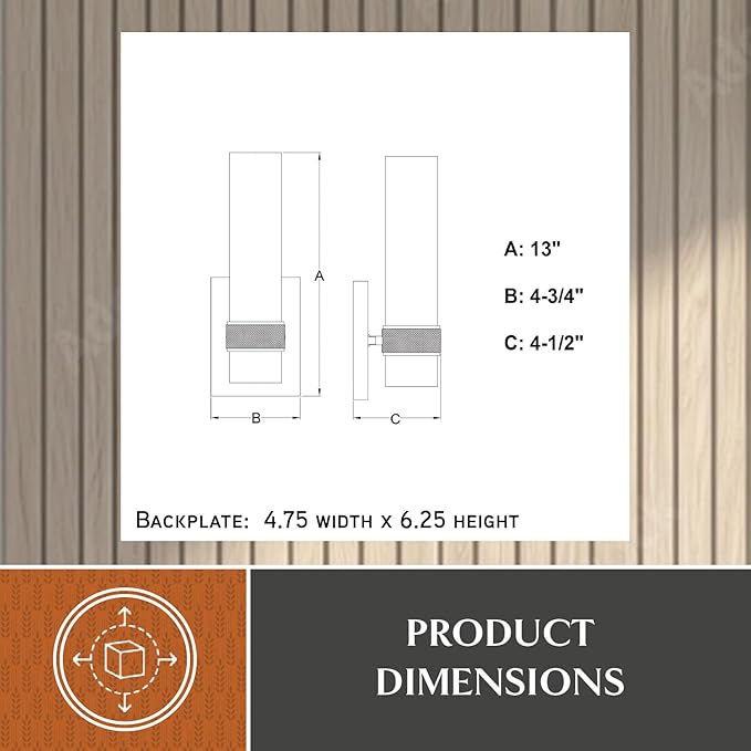 VAXCEL Bari 1 Light Satin Brass Contemporary Wall Sconce with Clear Cylinder Glass
