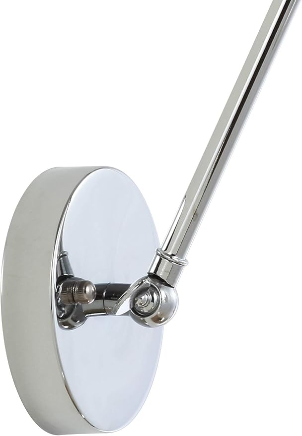 JONATHAN Y 7" Chrome Classic Industrial Metal Adjustable Arm LED Wall Sconce for Bedside Reading, Farmhouse Swing Arm Wall Lamp with Metal Shade, Hardwired JYL7460A