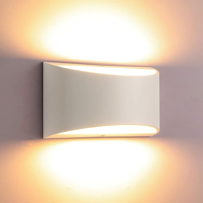 Lightess Modern LED Wall Sconce Light Dimmable 12W Up Down Wall Light for Bedroom Living Room, Warm White