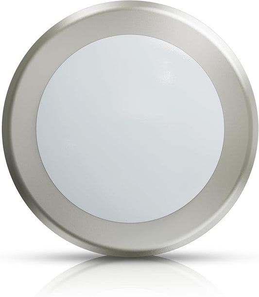 ECOELER 6 Inch LED Flush Mount Disk Light, 16.5W 1000Lm Dimmable Disc Downlight, 4000K Cool White, Brushed Nickel Finish Suface Mount Ceiling Recessed Light for Home Imporvement, ETL Listed