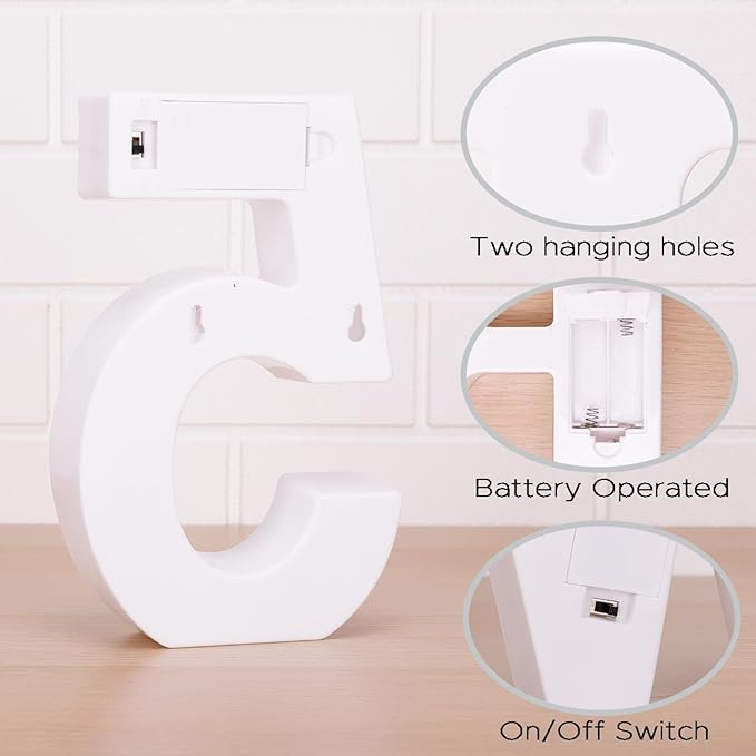 LED Marquee Numbers, Small Light Up Numbers for Party, 8.58 Inch Battery Powered Lighted Number for Birthday, Night Light, Table or Home Decor (Number 5)