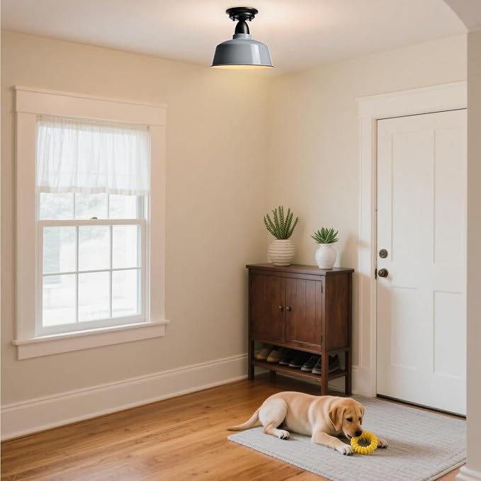 White Ceiling Light Fixture Macarons Indoor Hallway Ceiling Light Kitchen Over Sink Laundry Basement 10 in Barn Outdoor Ceiling Lights for Porch…