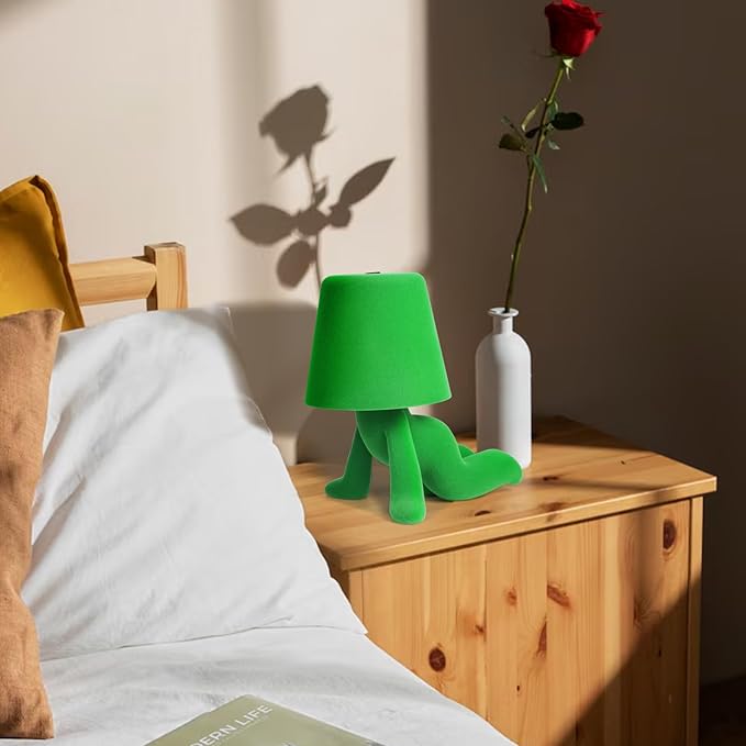 Bedside Touch Control Table Lamp, Golden Decor Thinker Statue LED Table Lamp With USB Port, 3 Way Dimmable Modern Night Light Nightstand Lamp For Home Living Room Office Shelf Decor (light green-B)