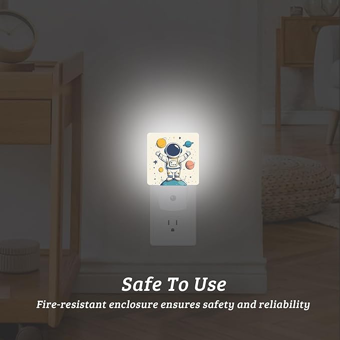 Star Astronaut Night Light,Nightlight Lamp with Dusk to Dawn Sensor for Home Indoor Stairway Kitchen Corridor, Decorative Night Lights Plug Into Wall for Boys Girls Women Men Room Gifts
