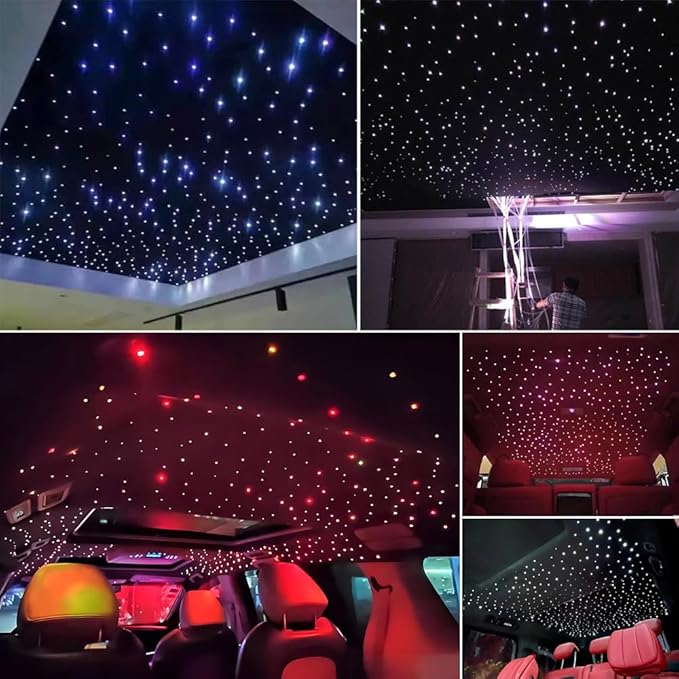 AKEPO Twinkle Fiber Optic Lights kit APP Control with Music Mode for Star Ceiling Sky Light Car Home Use, RGBW Light Engine+Optical Fiber Cable 460pcs of 9.8ft/3m(0.03+0.04+0.06in)+28key Remote