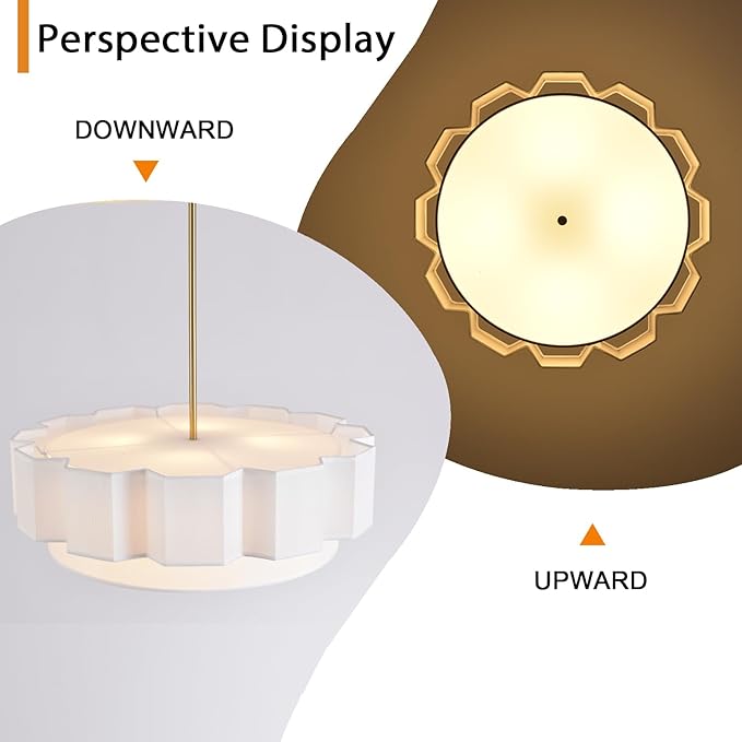 Boho Chandelier,22.05" Fabric Rattan Chandelier 4 Lights Coastal Pendant Light Adjustable Drum Large Pendant Lighting Fixtures for Dining Room