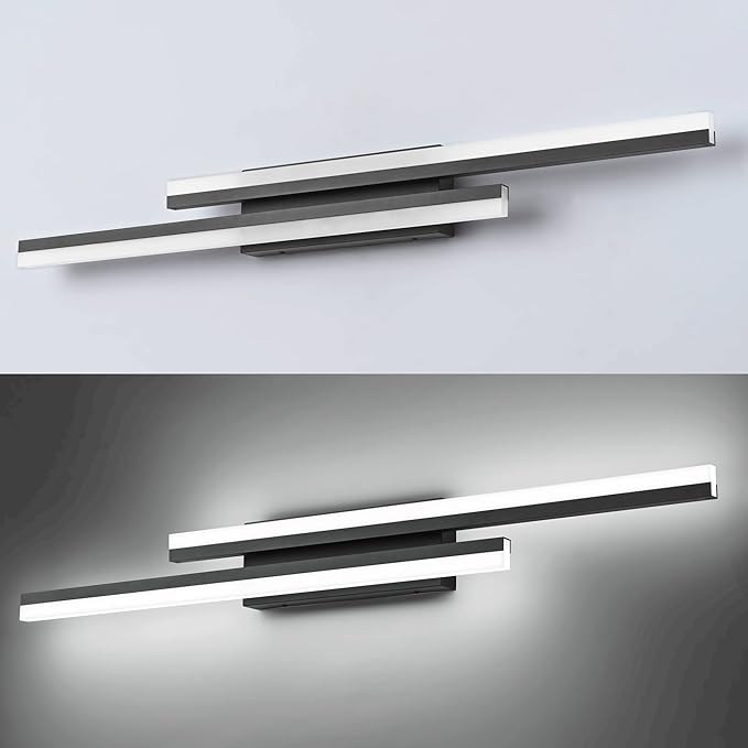 PRESDE 40" LED Bathroom Vanity Light, Modern Black Wall Bar Fixture Over Mirror Dimmable