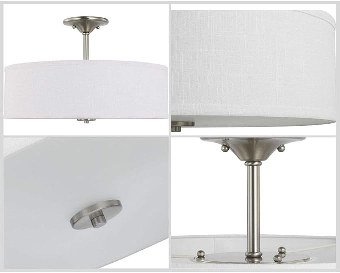 Progress Lighting P350167-009 Inspire Close-to-Ceiling, Brushed Nickel, 11.50x18.00x18.00