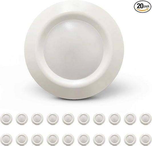 Sea Gull Lighting 14550S-15 Generation Lighting Traverse Lyte Round 6 in. 3000K, Canless Integrated LED Recessed Light, 925 Lumens, 90 CRI, T24 Complaint, Wet Rated in White Finish (20 Pack)