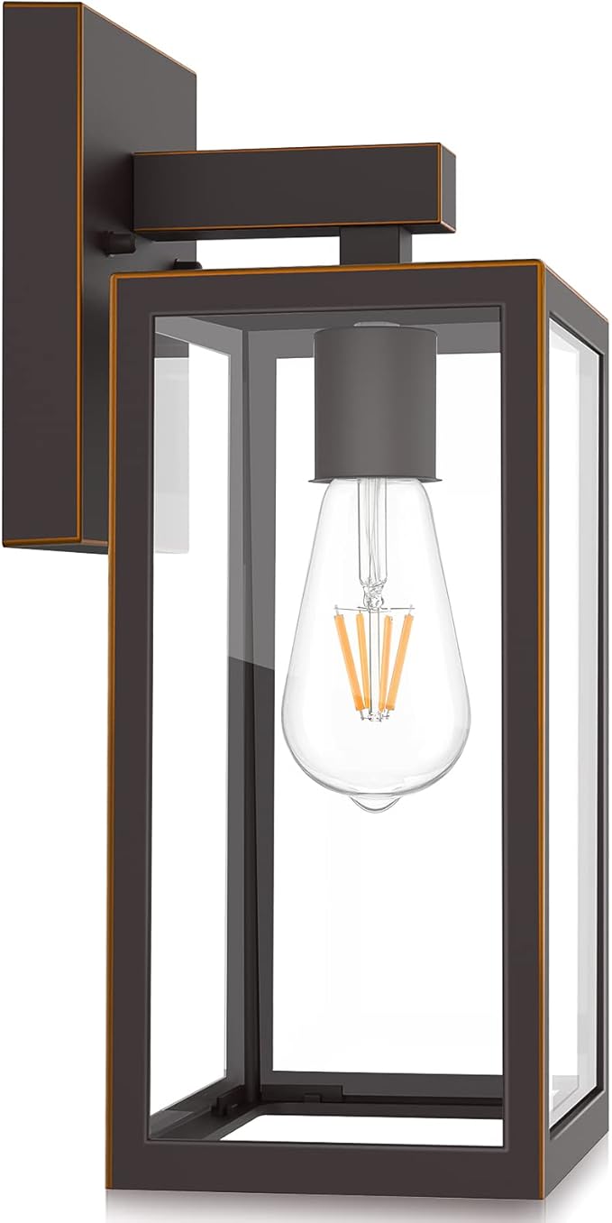 MAXvolador Outdoor Wall Lantern, Large Exterior Waterproof Wall Sconce Light Fixture, Oil Rubbed Bronze Anti-Rust Mount Lights, E26 Porch Patio Lighting