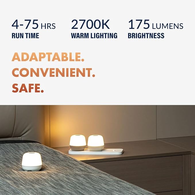 ‎Newhouse Lighting Cocoon, Natural 2700K Dimmable Cordless USB-C Rechargeable Table Lamp 3-Pack NHTL-CN-NTRL, Cordless Desk Lamp for Living Room, Bedroom, Coffee Table, and Other Cozy Home Decor