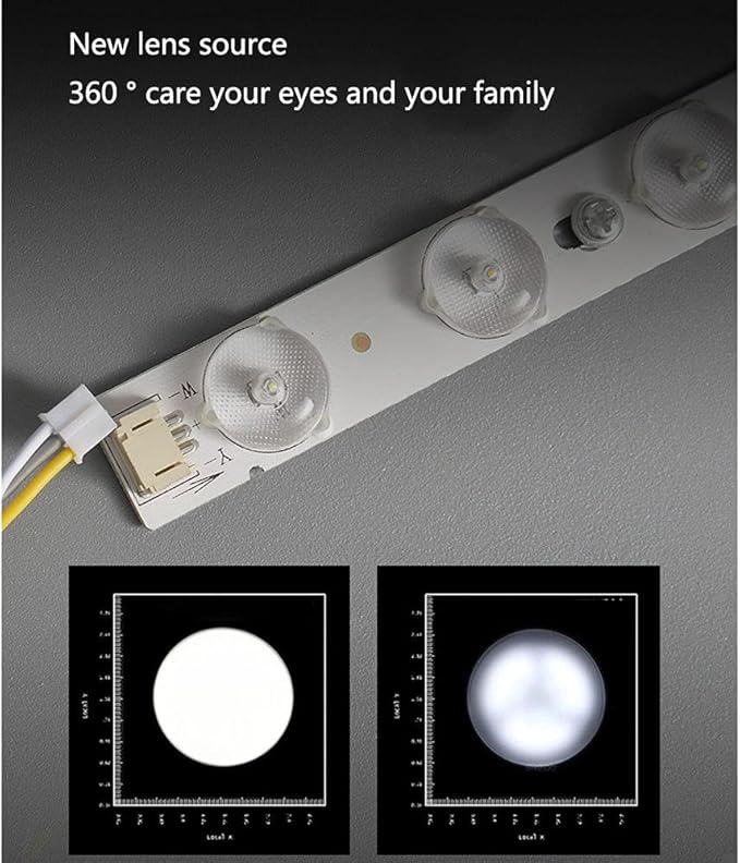 Simple Style Ceiling Lamp Decorative LED Three-Color Dimming Close to Ceiling Light Flush Mount Lighting Fixture Bedroom Living Room Study Children's Lamp