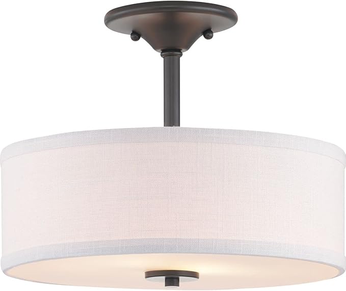 Progress Lighting Inspire Collection 13" Two-Light Semi-Flush, 10.13x13.00x13.00, Black