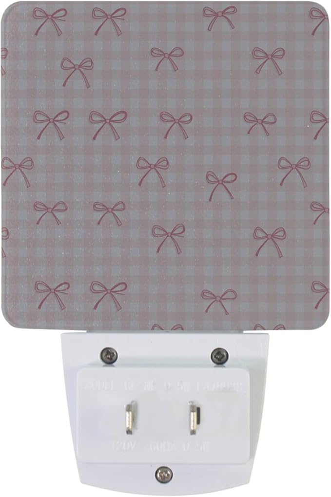 Wamika Pink Bow LED Sensor Night Light Set of 2 Ribbon Bowknot Coquette Table Desk Lamps with Adjustable Brightness Eye-Caring for Home Bedroom Office Parlour
