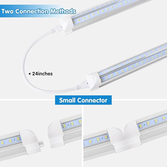 AQIQUUT Led Shop Lights 4FT 50W 6500K 7000LM Clear White,Shop Light 4FT 110V Linkable Integrated V-Shape for Shop Garage,Warehouse,Workbench and Workshop Commercial Bay Lighting(10-Pack)