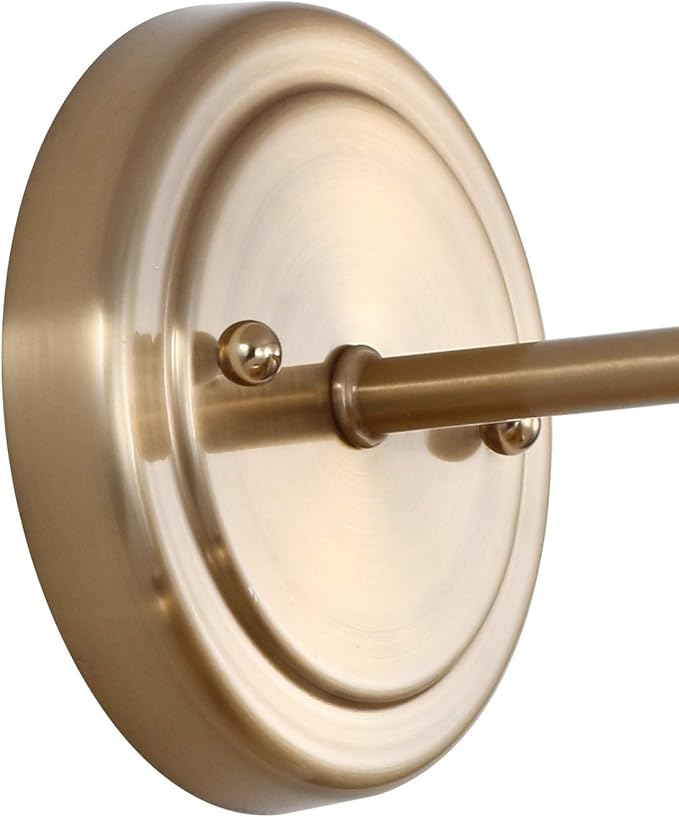 JONATHAN Y 7.8" Brass Gold 1-Light Industrial Farmhouse Metal Vanity Light Wall Sconce, Metal Shade for Bathroom Mirror, Kitchen, Entryway, LED Bulb Included (JYL7429A)