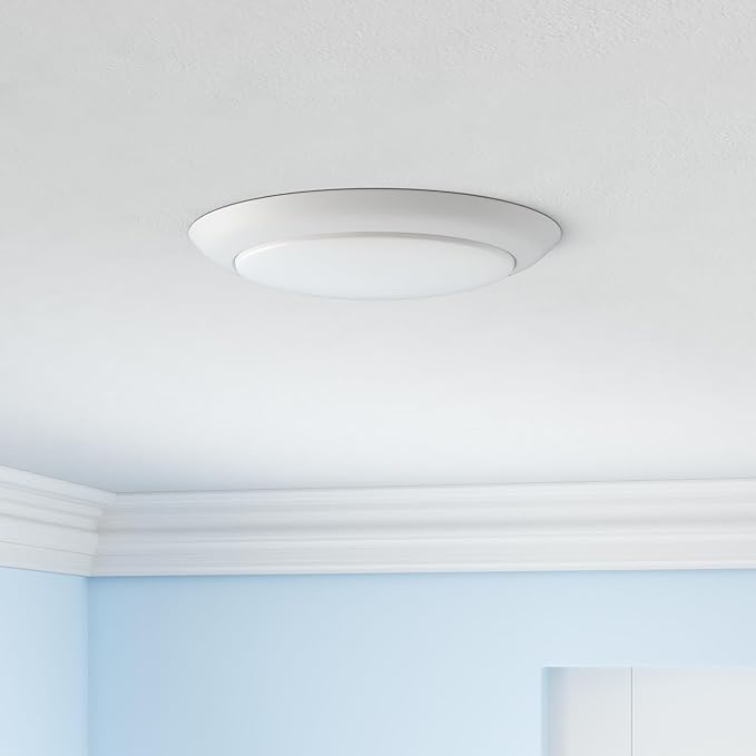PARMIDA (12 Pack) 5/6 Inch Dimmable LED Disk Light Surface Flush Mount 15W, UL Listed, Recessed Retrofit Ceiling Disc Lights, Energy Star, Installs into Junction Box Or Recessed Can,1050lm - 4000K