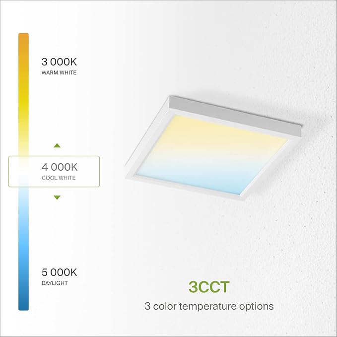 ASD LED 7" Square Flush Mount Light | 15W 1100LM 3000-5000K 120V | 3CCT, Dimmable, Ultra Slim, ETL Listed | Thin Surface Lamp, Bedroom Ceiling Lighting | White, 6 Pack