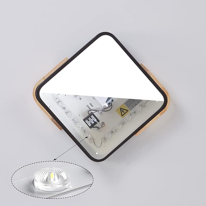 Modern Flush Mount Led Ceiling Light, 24W Black, 11.8 Inch, Cool White, 6500K for Bedroom, Kitchen, Living Room, Hallway