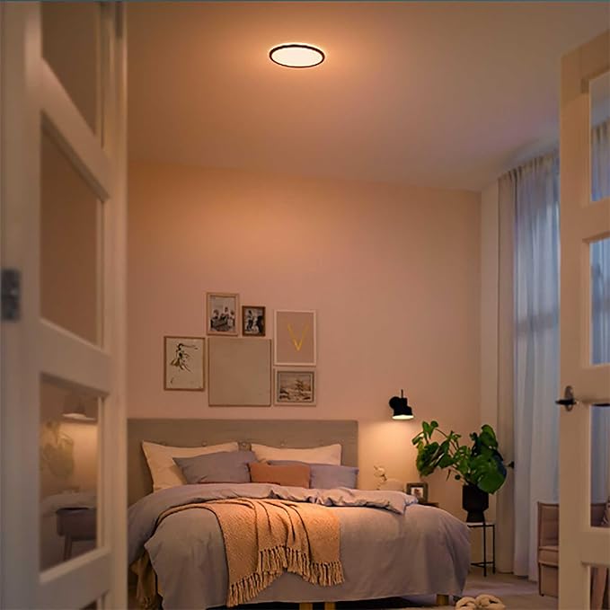 Philips LED Flush Mount Silver Ceiling Light 1-Pack Selectable White Multi-CCT 1500 Lumen (20W = 90W) No Bulbs Required