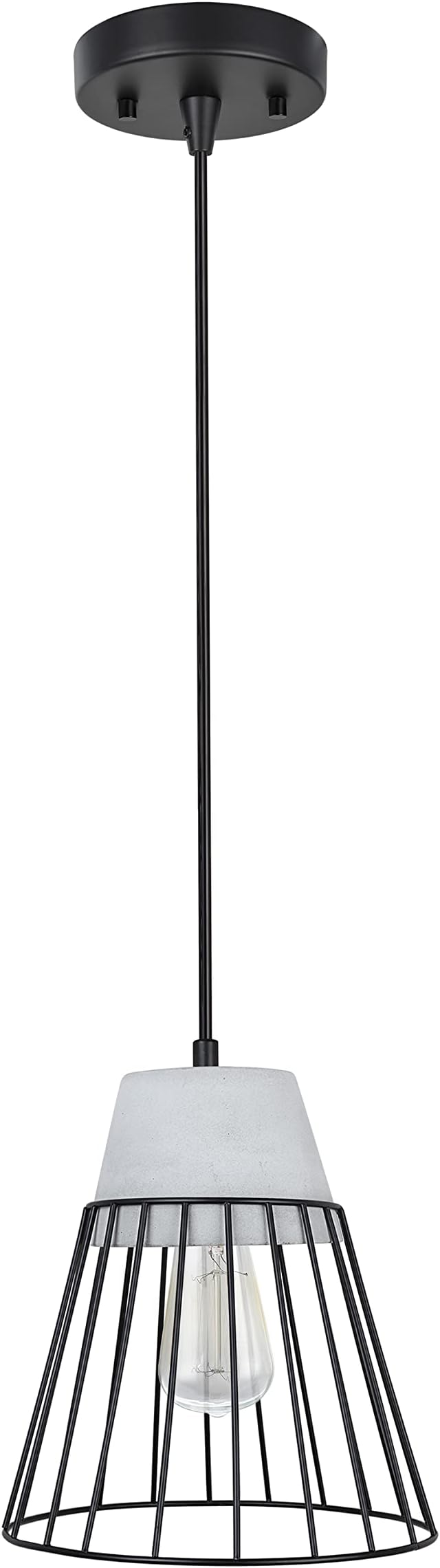 Aspen Creative 61128-11, One-Light Hanging Mini Pendant Ceiling Light, Transitional Design in Cement Finish, 7-1/2" Wide