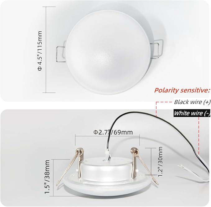 Dream lighting LED 12volt 4.5inch Recessed Mount Ceiling Light with Springs, Interior Down Light for RV Trailer Boat Cabin—Bright Warm White, 3500K, 350lm, Pack of 6