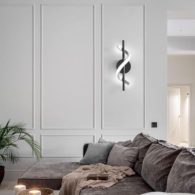 Modern Wall Sconces Set of Two, 9W Hardwired Wall Lighting Fixture Lamps LED Aluminum Wall Lamps for Bedroom Living Room Hallway Hotel Indoor (Cold White)
