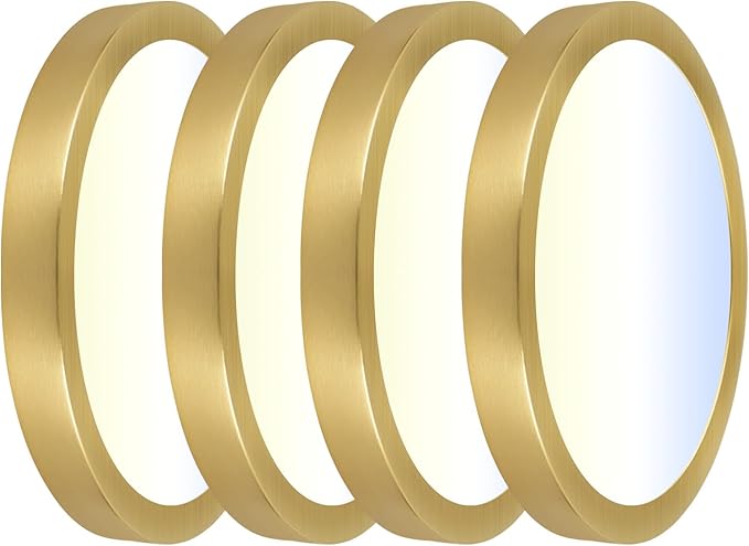 Hlite Dimmable 4pack 9 inch Flush Mount LED Ceiling Light Fixture,18W 1800LM Super Slim 3000K/4000K/5000K 3CCT Selectable,Dimmable Flush Mount Ceiling Light for Kitchen,Bedroom (Gold)