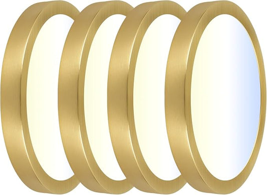 Hlite Dimmable 4pack 9 inch Flush Mount LED Ceiling Light Fixture,18W 1800LM Super Slim 3000K/4000K/5000K 3CCT Selectable,Dimmable Flush Mount Ceiling Light for Kitchen,Bedroom (Gold)