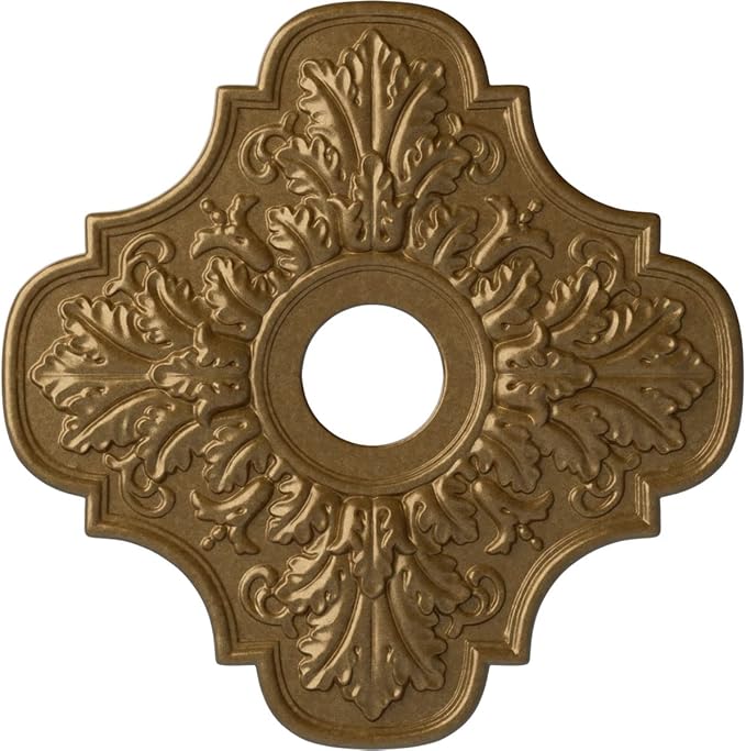 Ekena Millwork CM17PEPASDecorative Ceiling Medallions Modeled After Original Historical Patterns & Designs, Pale Gold
