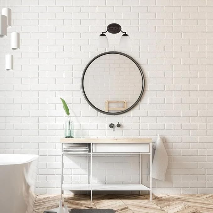 Nuvo Lighting 60/5032 Patton Two Light Vanity 100 Watt A19 Max. CUL Damp Location Frosted Glass Brushed Nickel Fixture