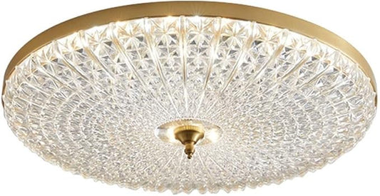 KISAD Close to Ceiling Lights Nordic Acrylic Decoration Ceiling Lights Minimalist Round Ultra-Thin Ceiling Lamp All Copper LED Dimmable Ceiling Light for Bedroom Porch Living Room(Gold,40cm/15.7inch)
