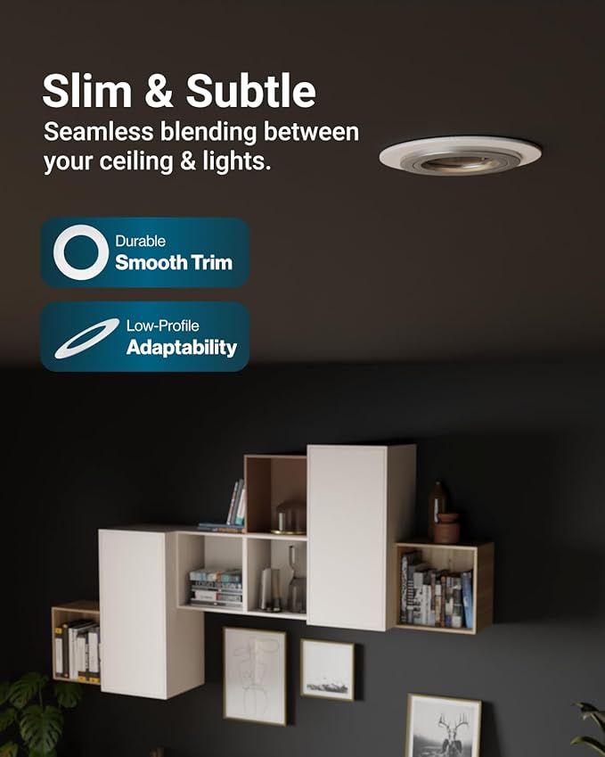 Sunco 24 Pack Goof Rings for 4 Inch Recessed Lights White Can Light Goof Trim Ring, Outer Diameter 6.7-inch, Inner Diameter 4.25-inch, Durable Plastic Design, Matte Finish, Flush Mount.
