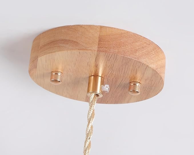 Bamboo Pendant Light Fixture One-Light Adjustable Boho Basket Handmade Woven Mini Pendant Lighting for Kitchen Island Sink Farmhouse Home