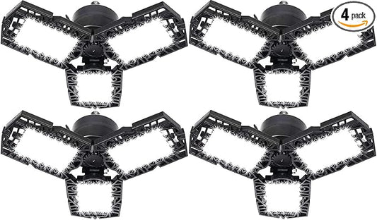 LED Garage Lights 50W - 5000 Lumen 6500K Daylight, Three Leaf Led Garage Ceiling Lighting -4 Pack