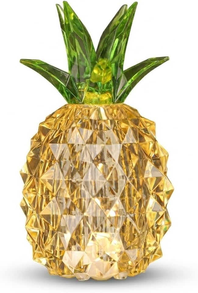 Pineapple Baby Night Light for Nursery, Battery Powered Pineapple Lamp for Home Living Room Bedroom Kitchen Office Decor, Crystal Tropical Decor Valentines Day Birthday Gifts for Him Her Kids Women