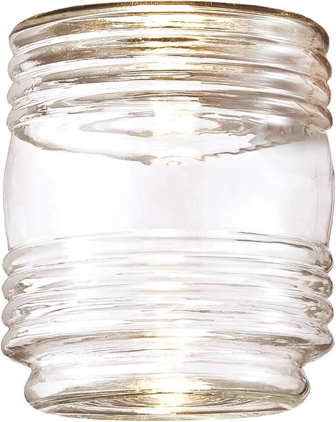 Jelly Jar Light Replacement Glass, Clear Cylinder, 3-Inch Opening – Design House, 924076