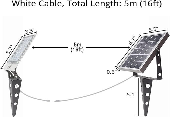 Flag Pole Light Solar Powered A280X Metal Flood Sign Spotlight,36LED 16ft Cable Waterproof Outdoor Landscape Auto On/Off Dust to Dawn for Yard Garden Flag Wall
