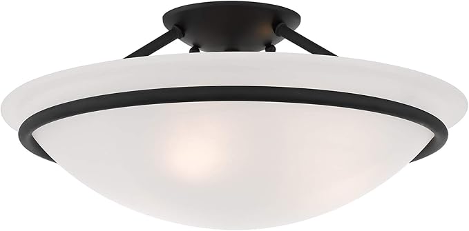 Livex Lighting 4824-04 Newburgh 3-Light Ceiling Mount, Black
