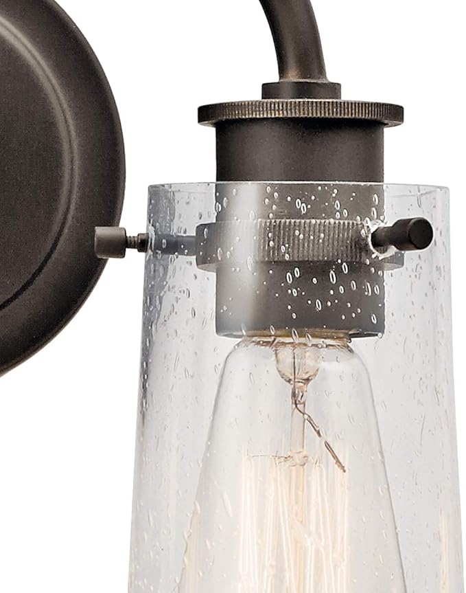 KICHLER Braelyn 14.75" 2 Light Vanity Light with Clear Seeded Glass Olde Bronze®