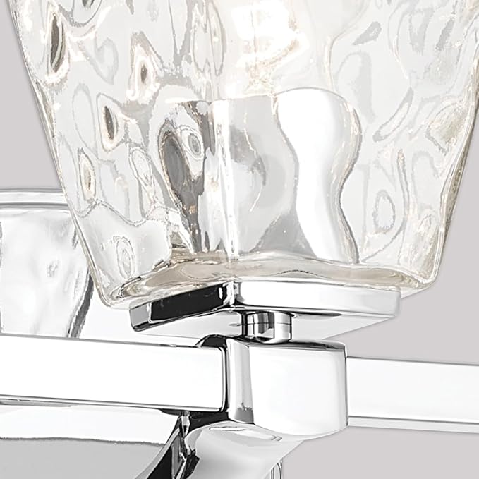 Kichler Marant 21.25" 3-Light Bathroom Vanity Light Fixture with Clear Water Glass in Chrome for Mirror, Modern Wall Mount Lighting (21.25" W x 9.5" H), 55216CHWTR