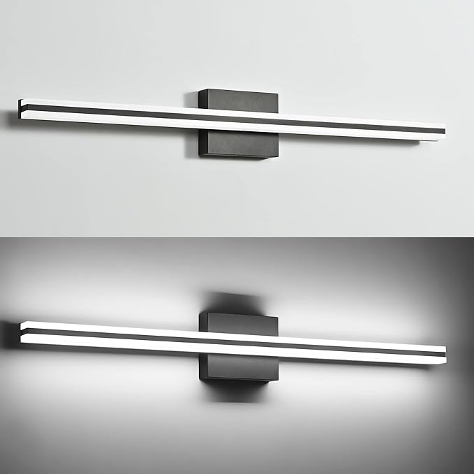 SOLFART Bathroom Vanity Light Matte Black 32 Inch LED Lights for Bathroom 6000K Wall Light Fixtures ND