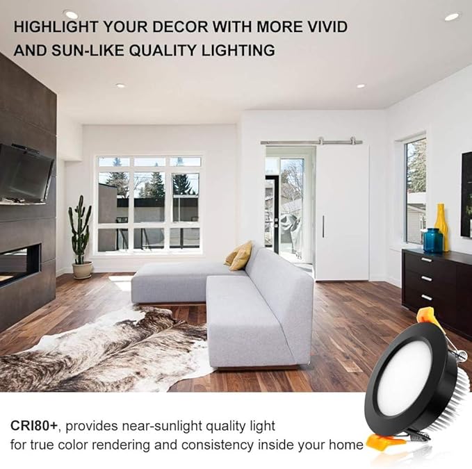 YGS-Tech 2 Inch LED Recessed Lighting, Dimmable Downlight 3W(35W Halogen Equivalent), CRI80, 5000K Daylight White Ceiling Light with LED Driver (24 Pack)