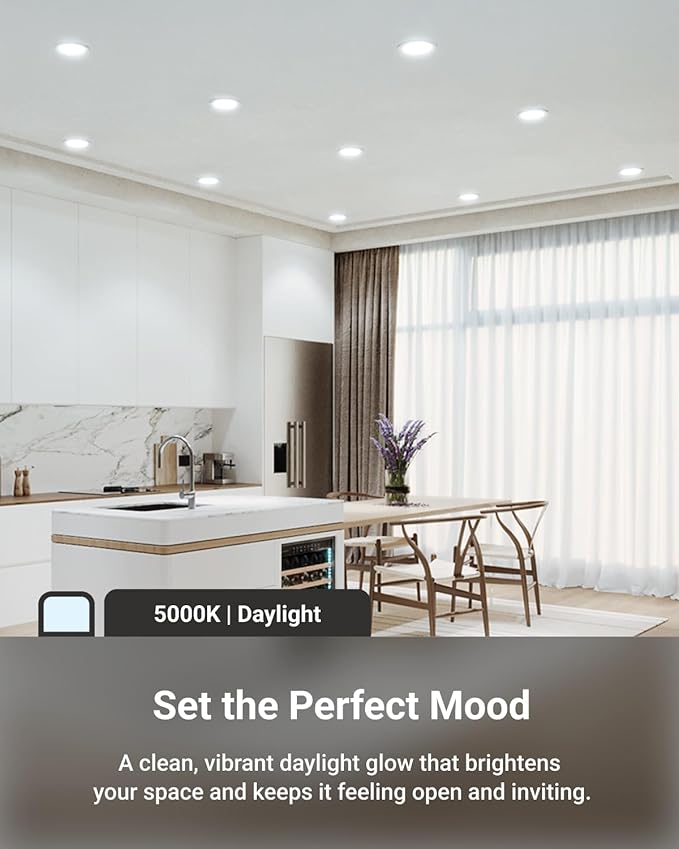 Sunco 24 Pack Recessed Lighting 6 Inch LED, Canless Ceiling Lights Slim with Junction Box, 1200 LM, 14W (100W Equivalent), 5000K Daylight, Dimmable, Wafer Thin, 50000 Lifetime Hours ETL